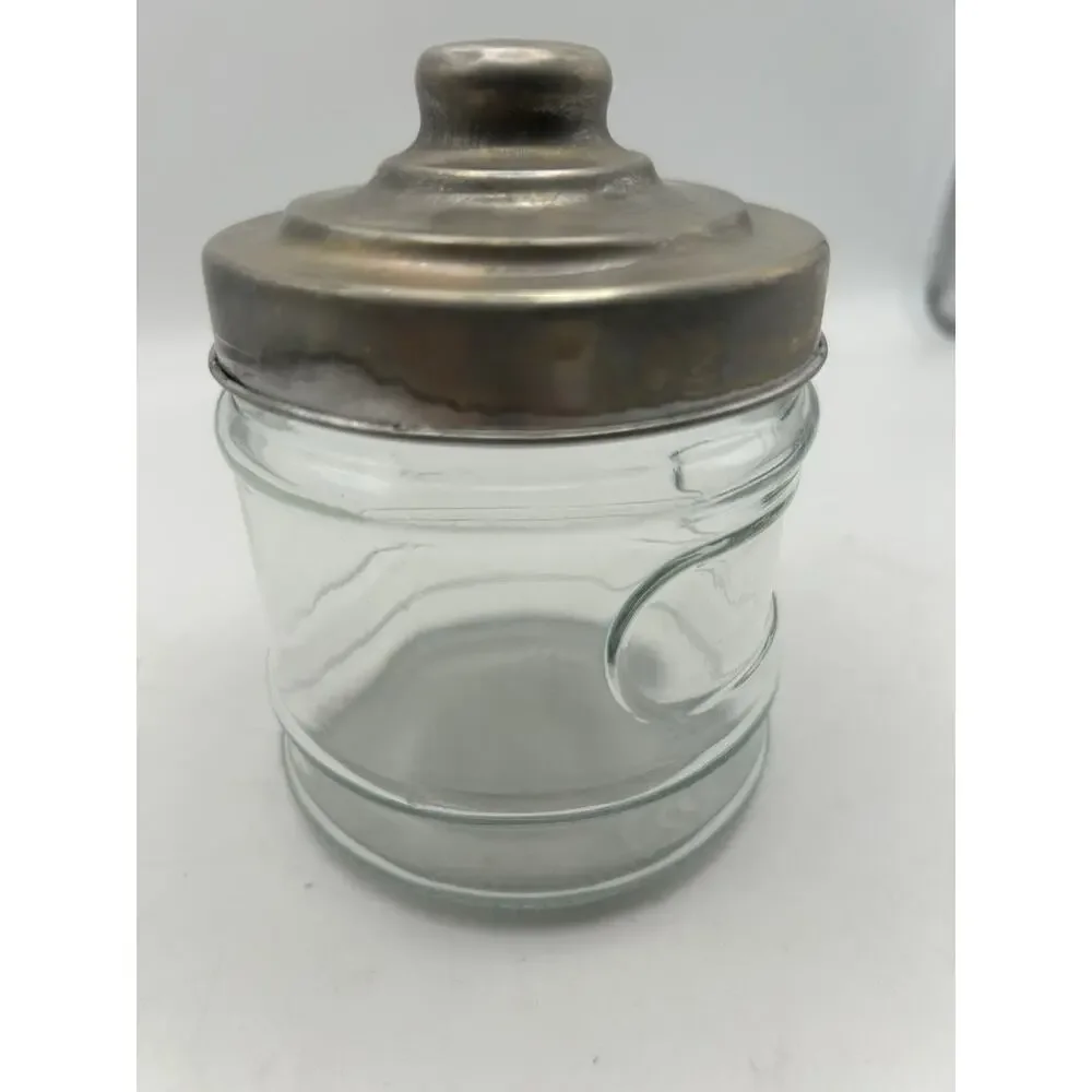 Small Herb Spice Stash Craft Glass Jar w/Plastic Seal & Pop Up Aluminum Lid